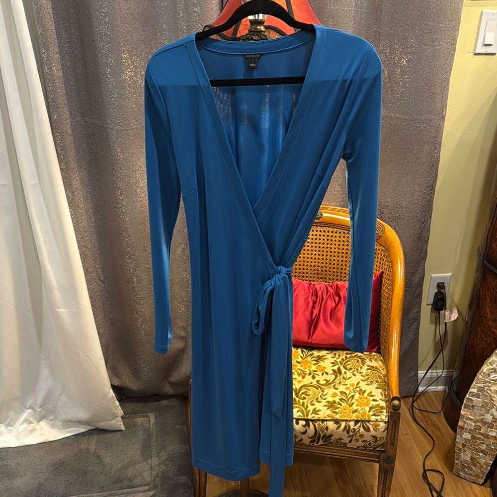 Elegant Blue Wrap Dress- never worn